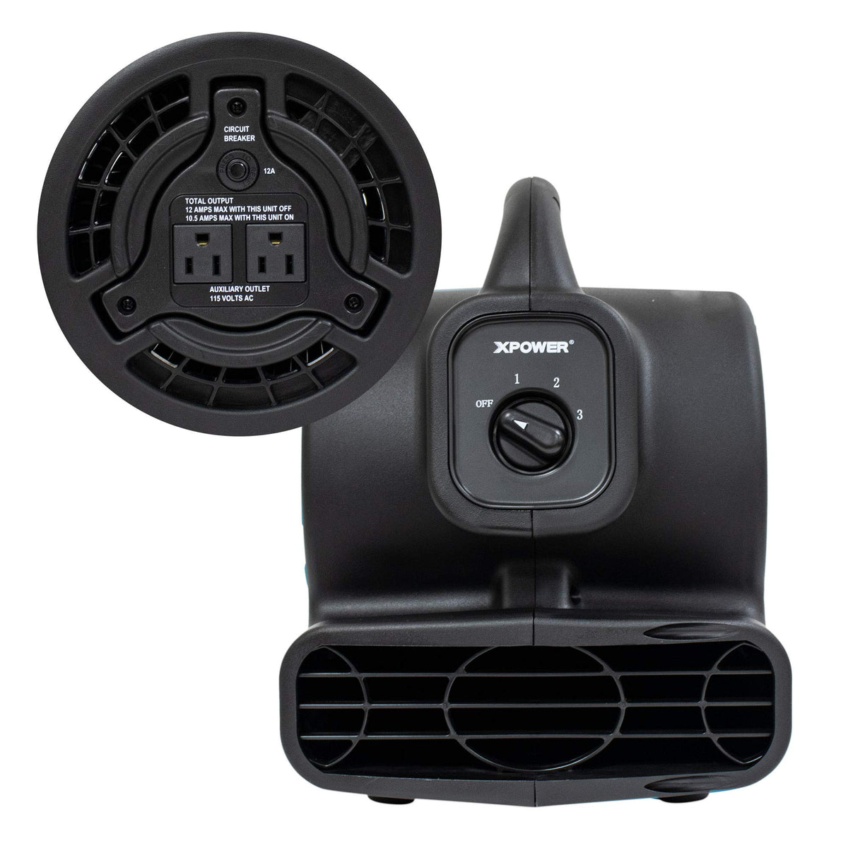 138 W 600 CFM Centrifugal Air Mover, Carpet Dryer, Floor Fan, Blower, Black D400344