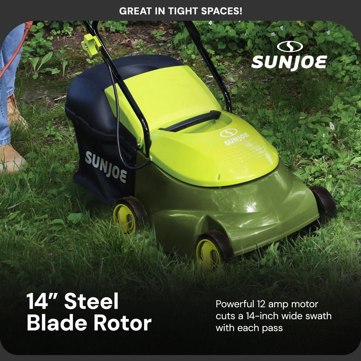 14-Inch 12-Amp Electric Lawn Mower with 10.6-Gallon Bag L4055