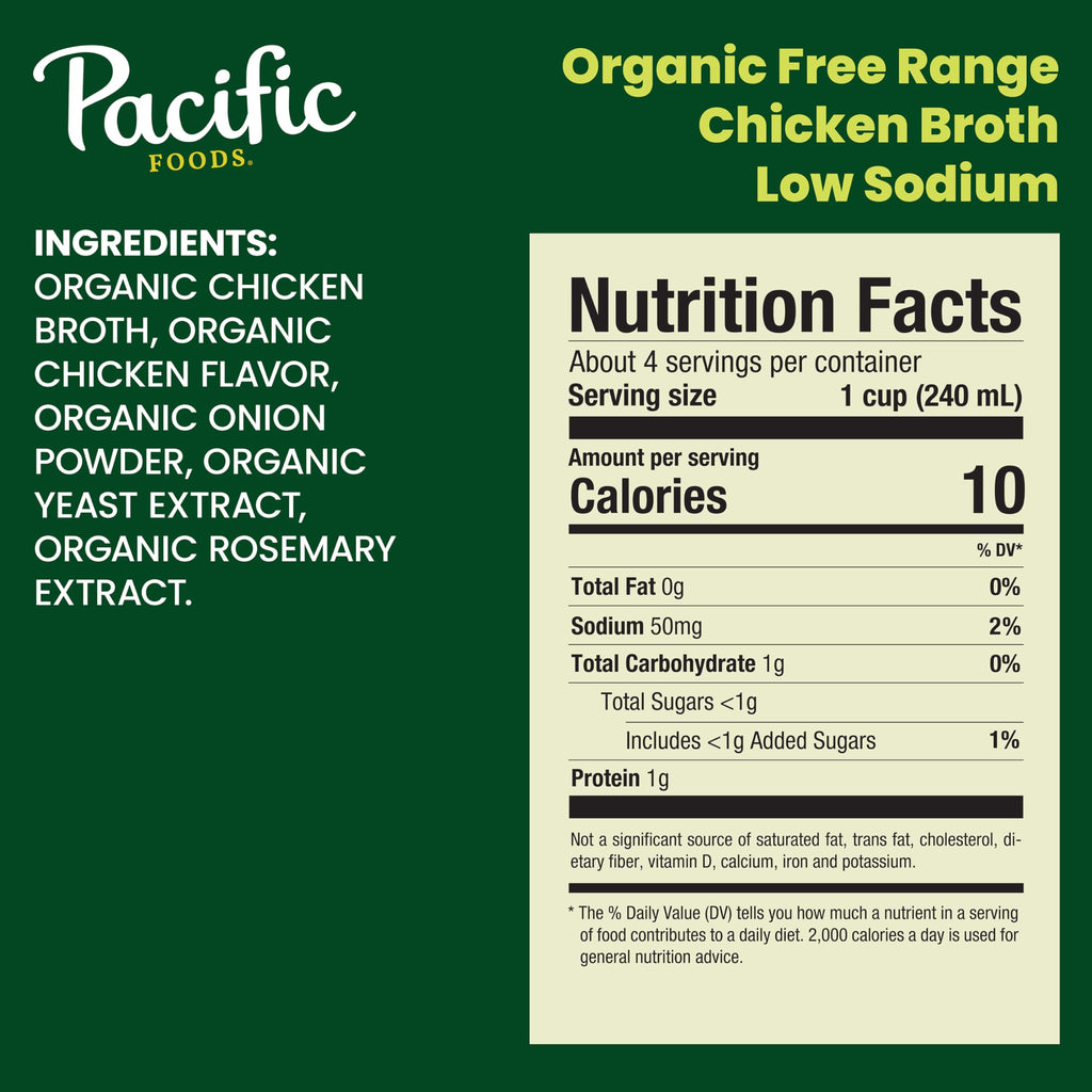 Low Sodium Organic Chicken Broth 4 Count 8 Fl Oz W964