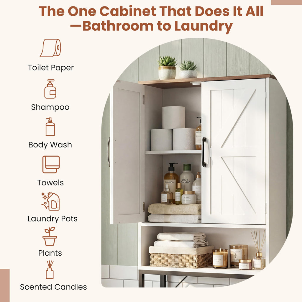 White Over The Toilet Storage Cabinet R618