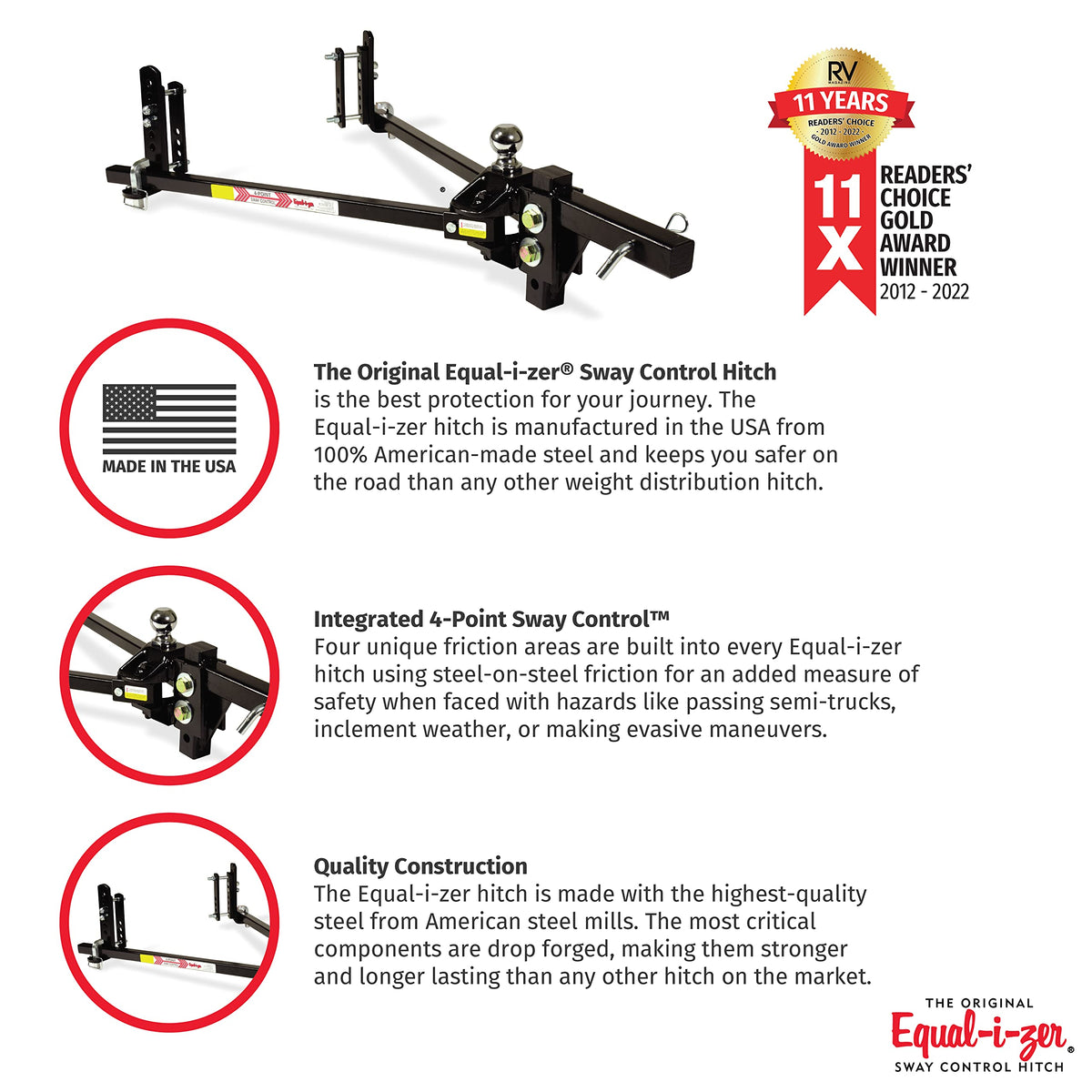 4-point Sway Control Hitch, 10,000 Lbs Trailer Weight Rating K43508