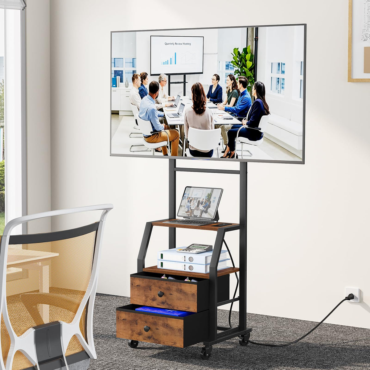 Rolling TV Stand for 32-55 Inch TVs Y753