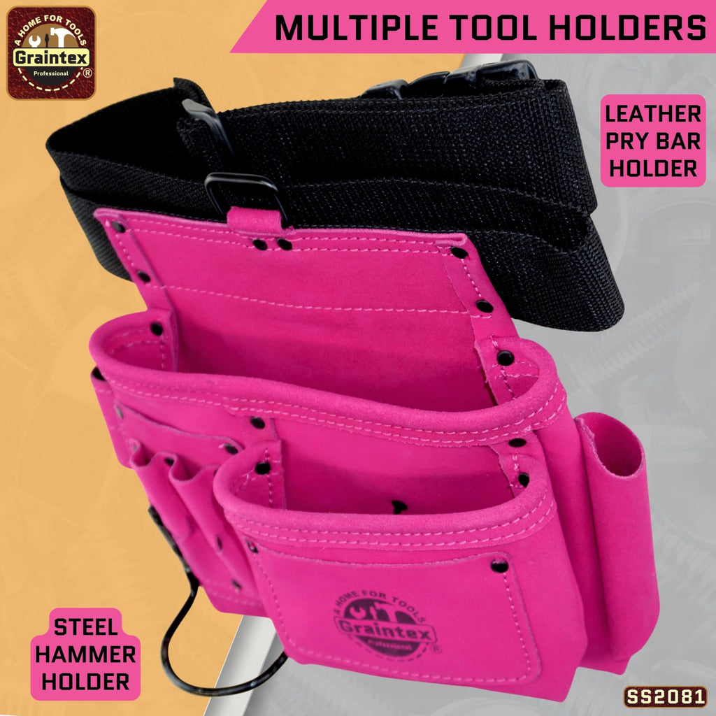 5 Pocket Suede Leather Tool Belt K362