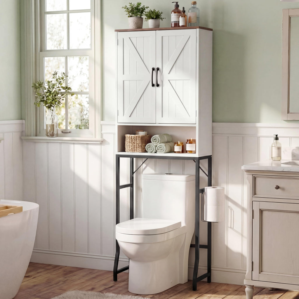 White Over The Toilet Storage Cabinet R618