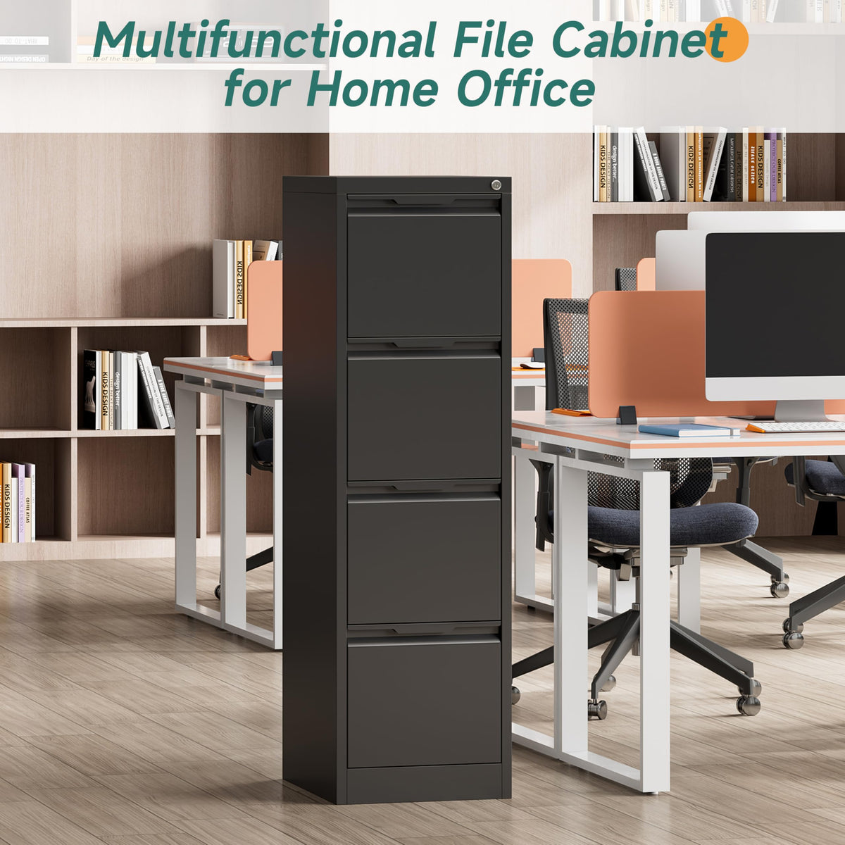 4 Drawer Metal File Cabinet with Lock R85780