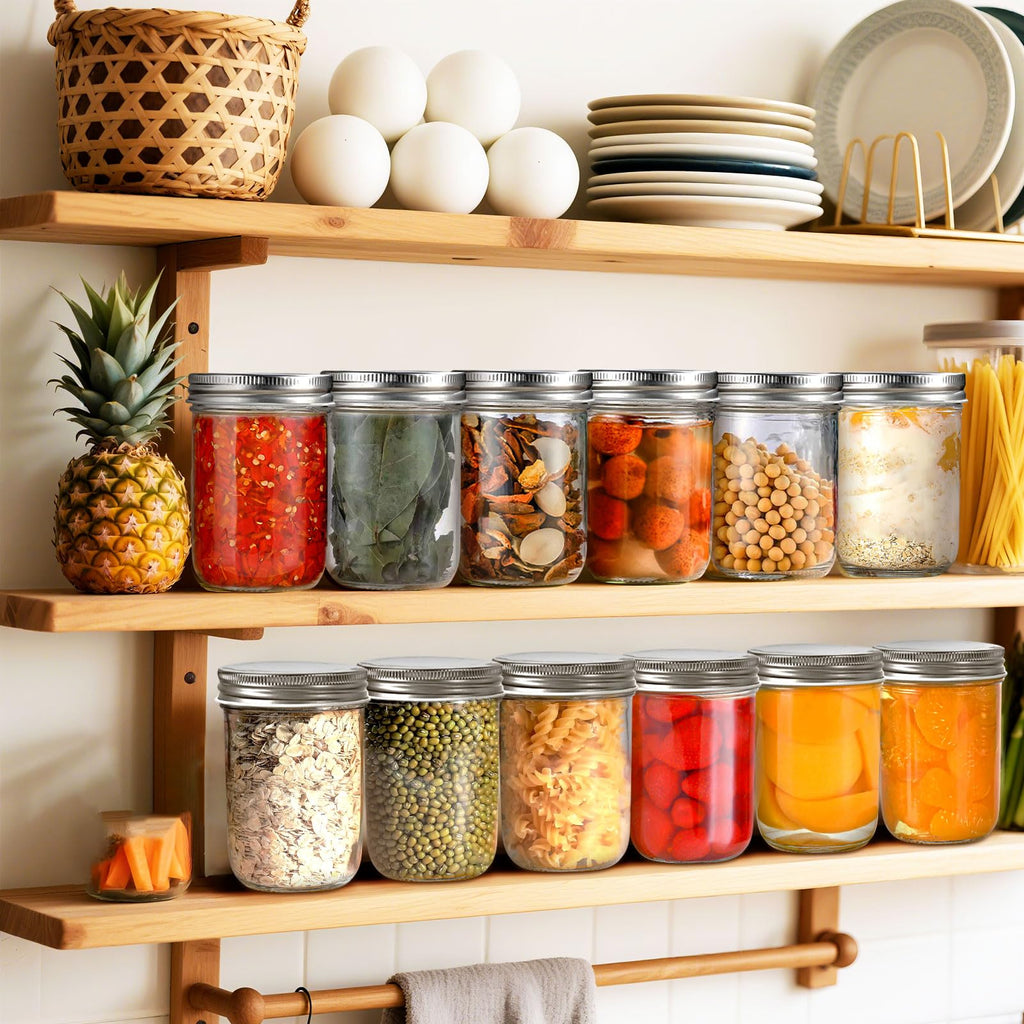 2 Pack 16oz Wide Mouth Airtight Glass Mason Jars R67532