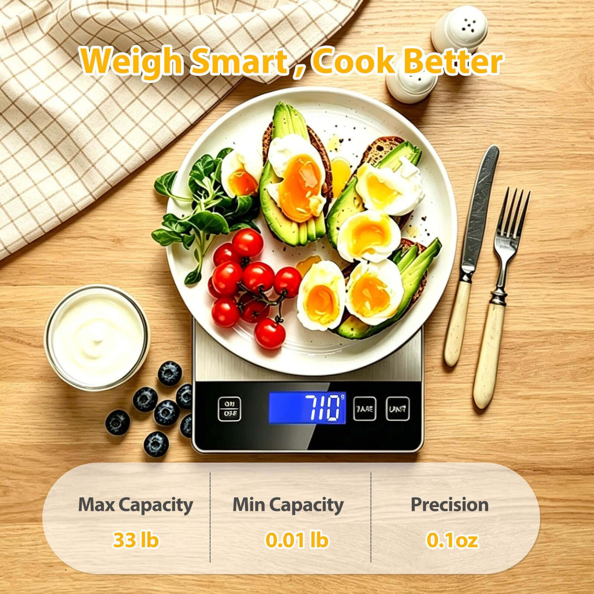 33lb Digital Stainless Steel Food Scale P203