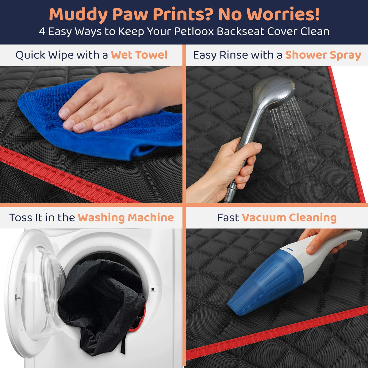 Dog Car Seat Cover for Back Seat X31385