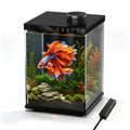 4 Gallon Ultra-Clear Glass Aquarium Kit with Auto Feeder W7192