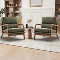 Mid Century Modern Linen Accent Chair Set of 2 H8116