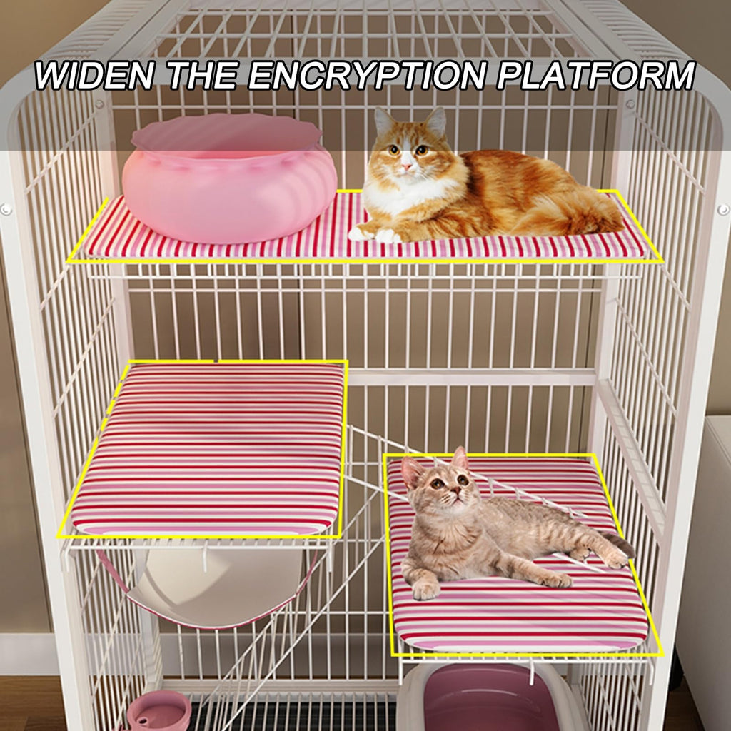 4-Tier Metal Cat Enclosure with Removable Tray & Wheels L653499