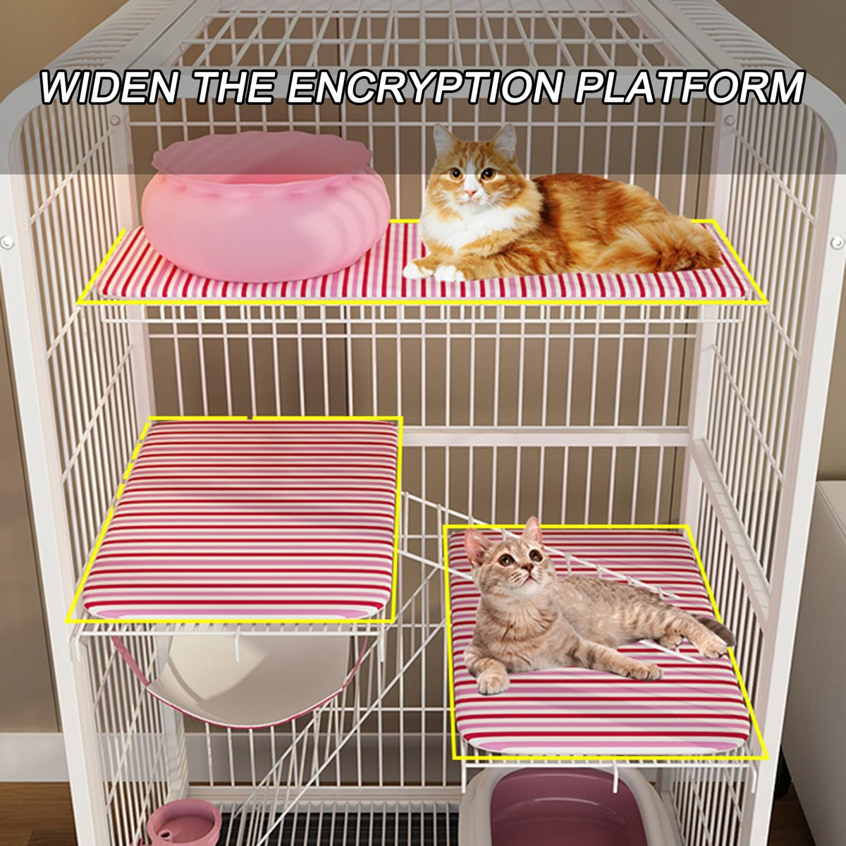 4-Tier Metal Cat Enclosure with Removable Tray & Wheels L653499