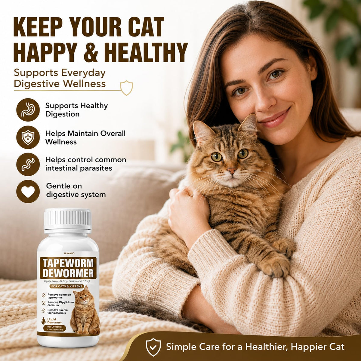 Broad Spectrum Cat Tapeworm Dewormer R7506