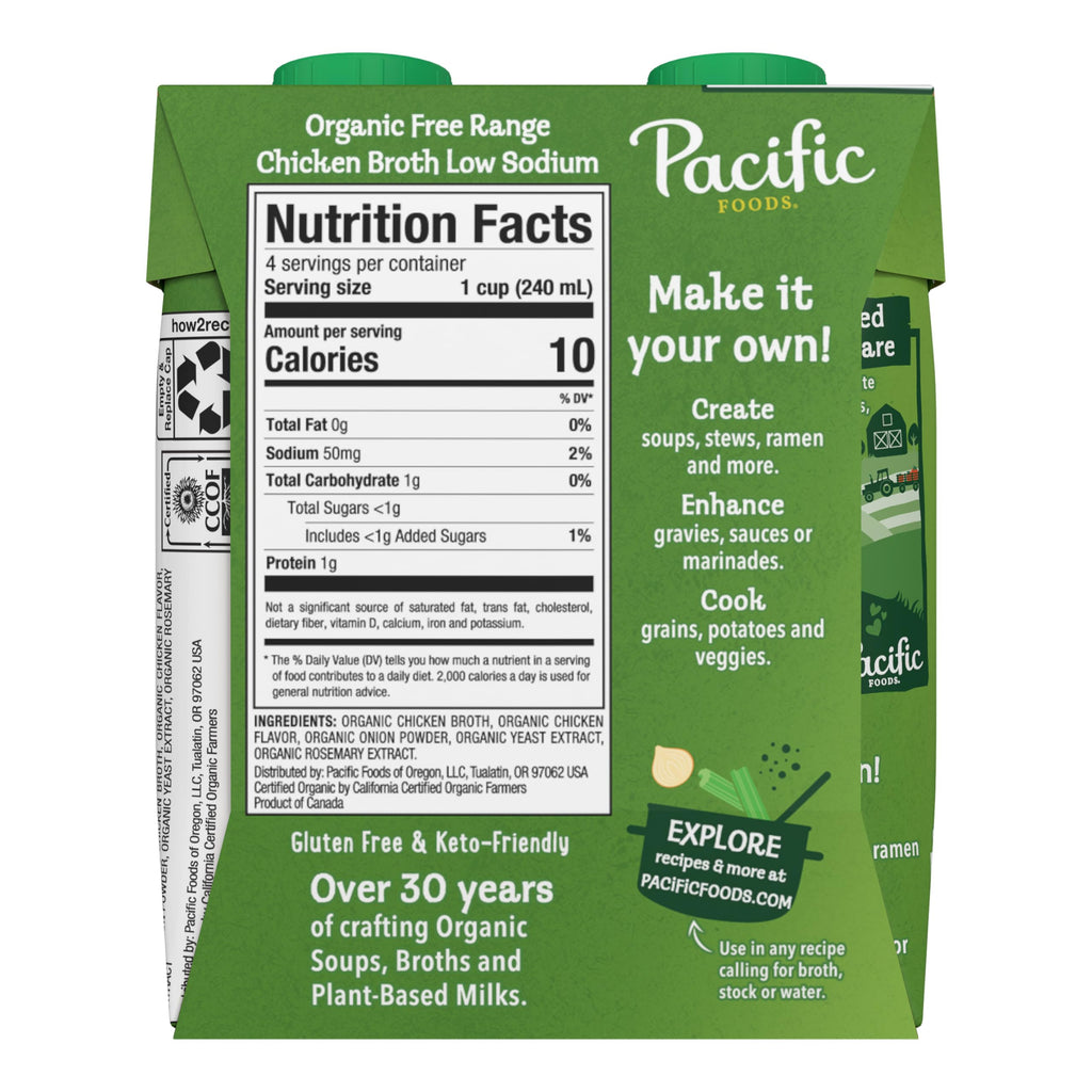 Low Sodium Organic Chicken Broth 4 Count 8 Fl Oz W964