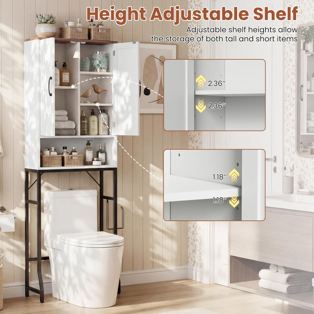 White Over The Toilet Storage Cabinet R618