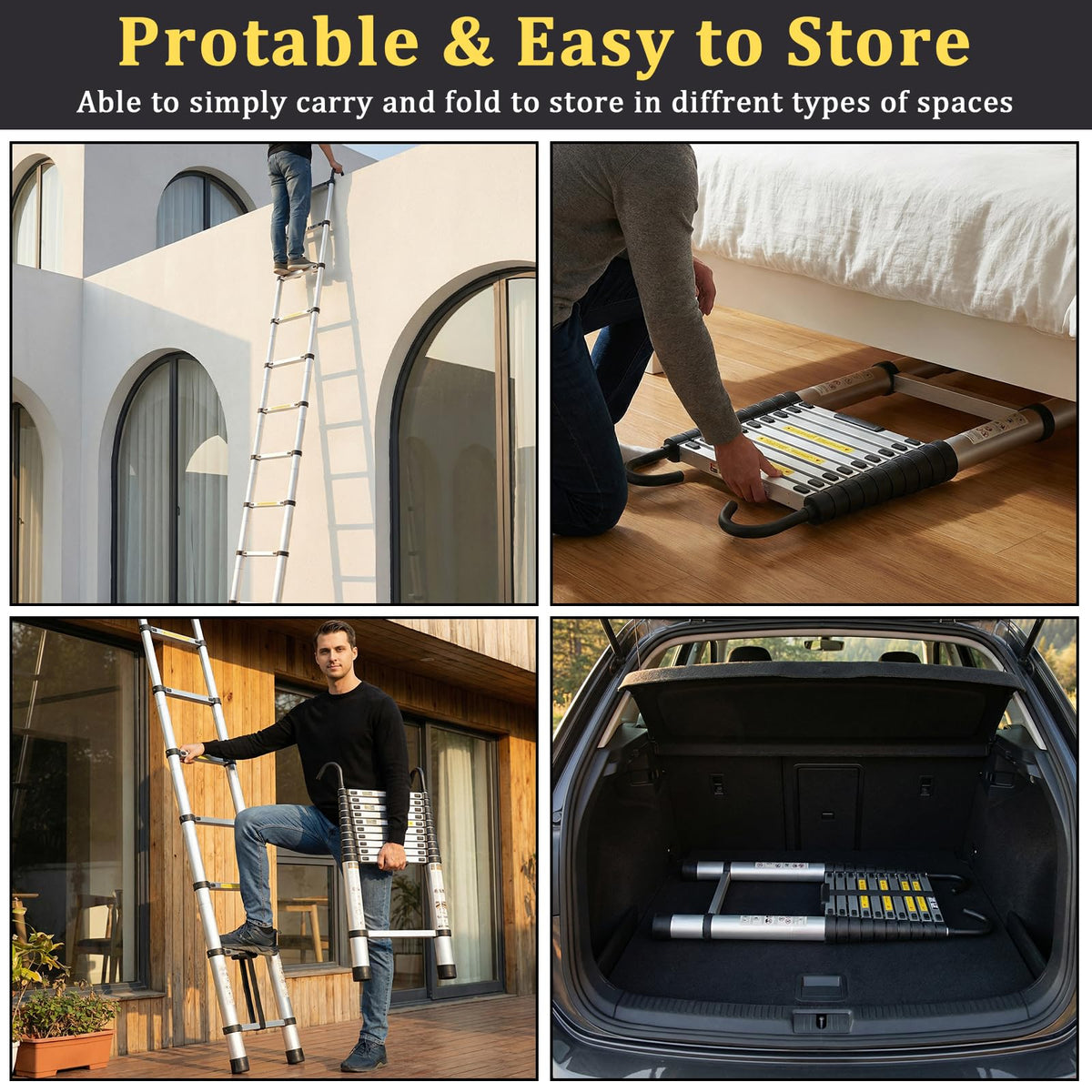 20.3 FT Aluminum Telescopic Ladder 330lbs W46473