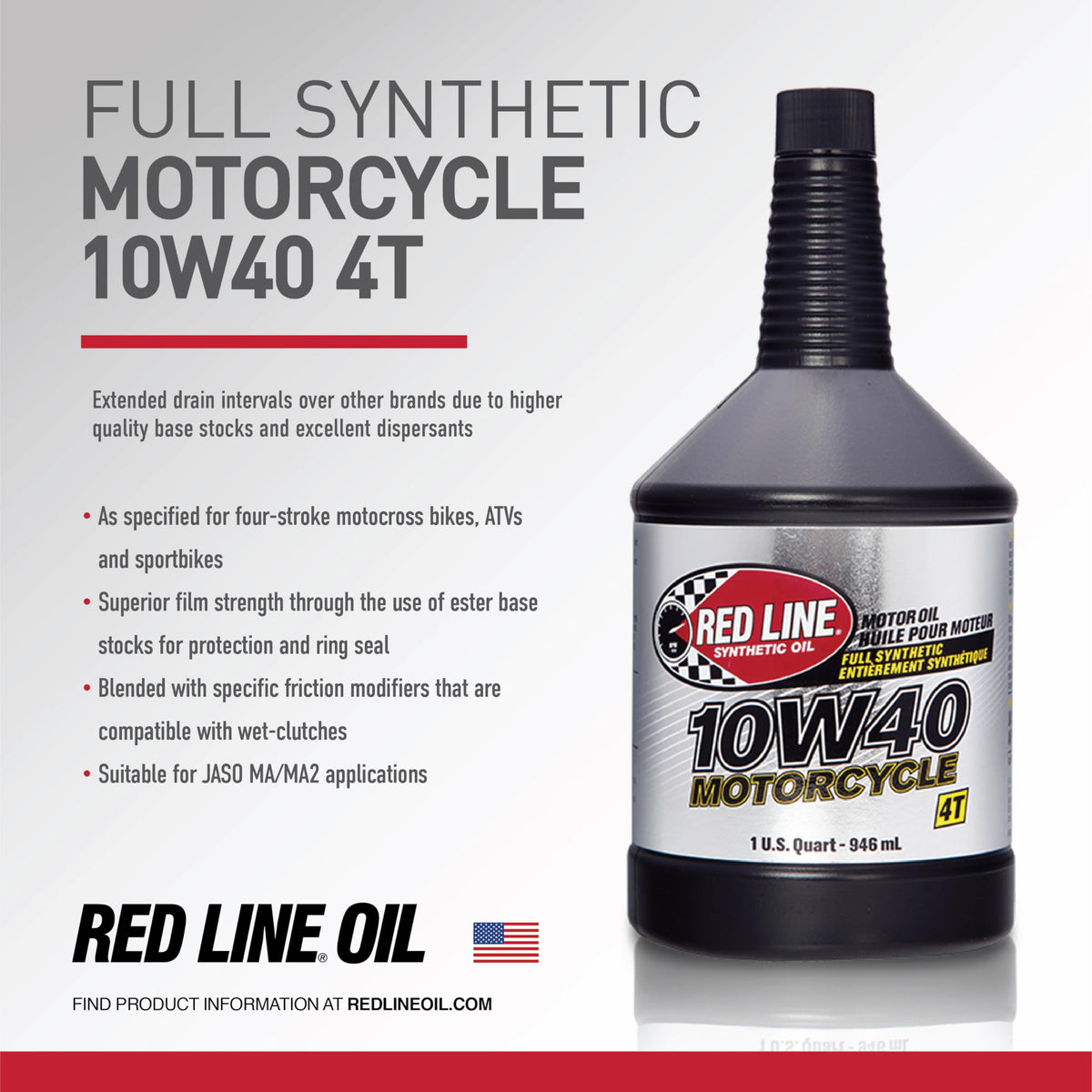 10W40 Synthetic Motorcycle Motor Oil 1 Quart F166