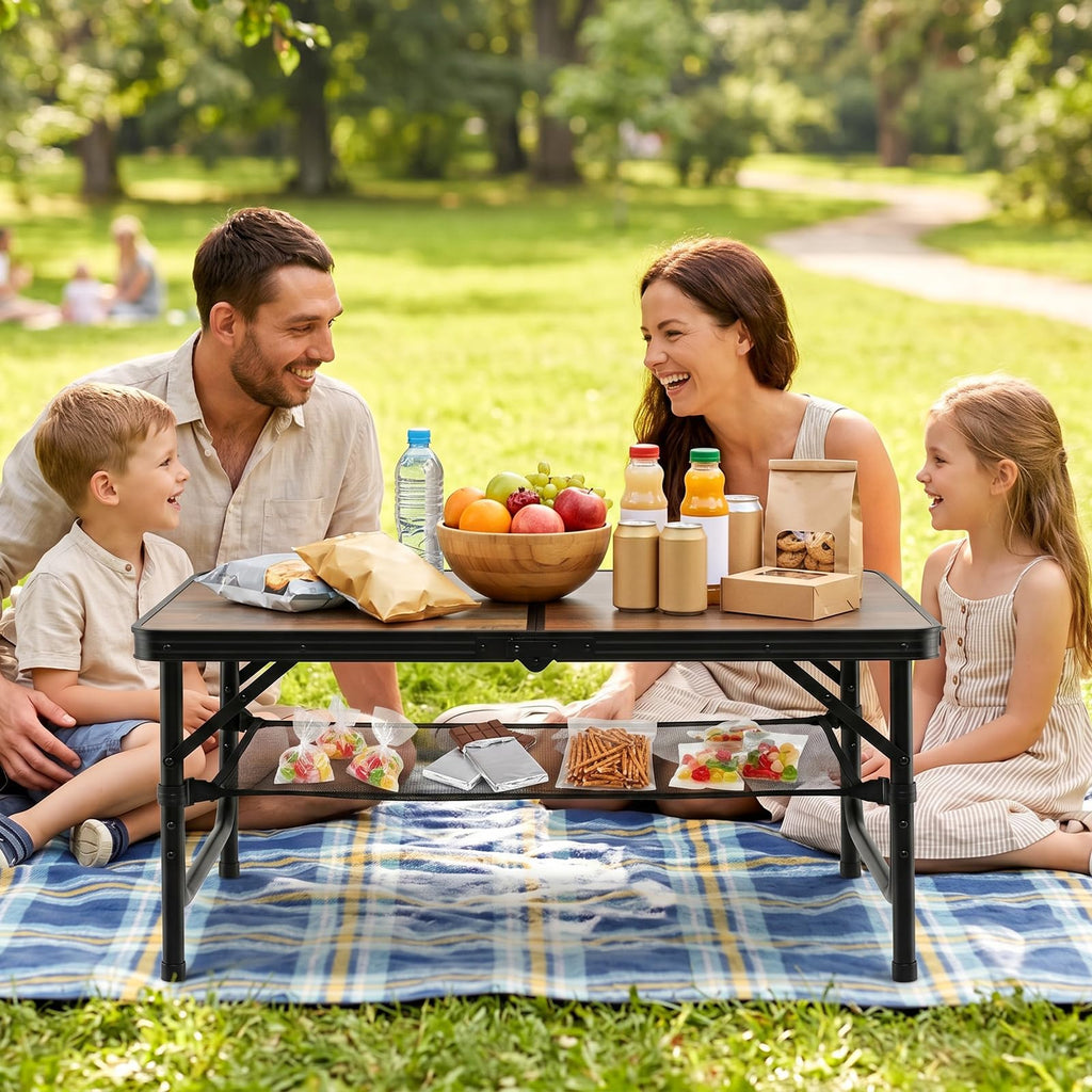 3 FT Portable Aluminum Folding Camping Table with Carry Handle U873899