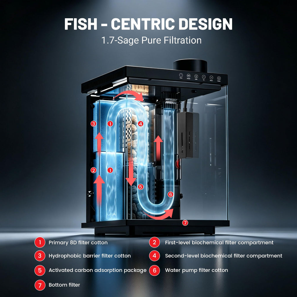 4 Gallon Ultra-Clear Glass Aquarium Kit with Auto Feeder W7192
