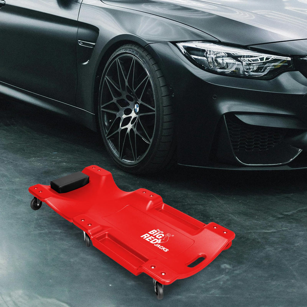 Rolling Garage Creeper with Padded Headrest and 6 Casters R37620