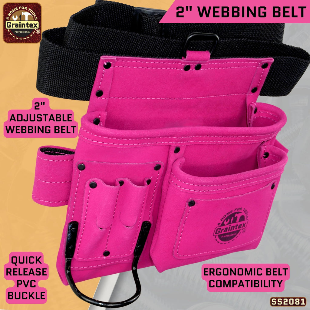 5 Pocket Suede Leather Tool Belt K362