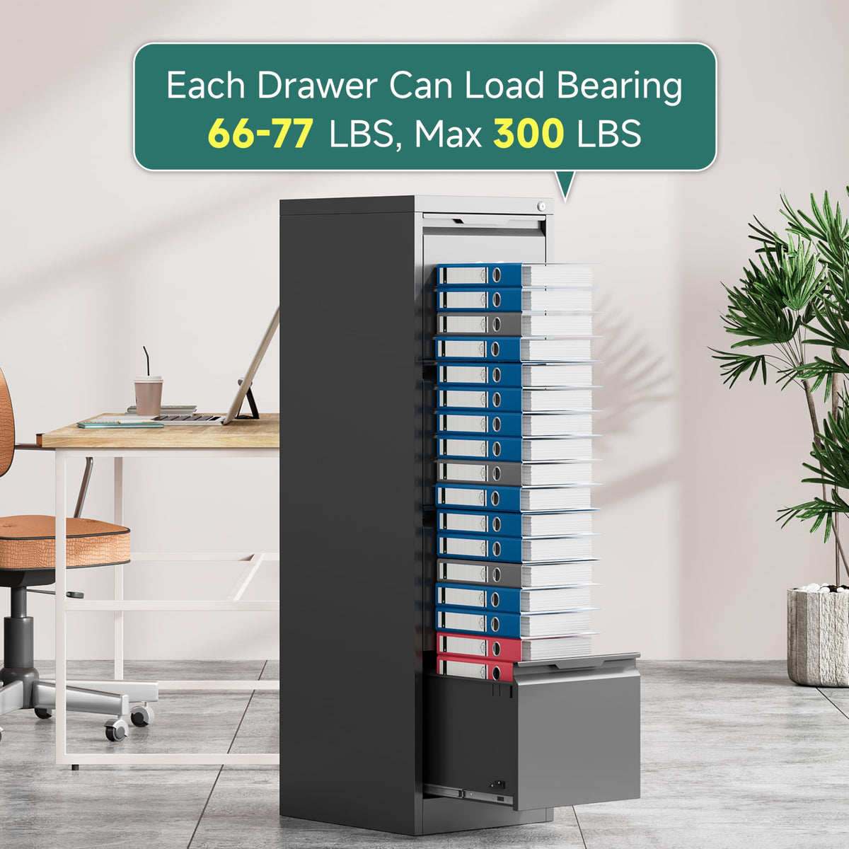 4 Drawer Metal File Cabinet with Lock R85780