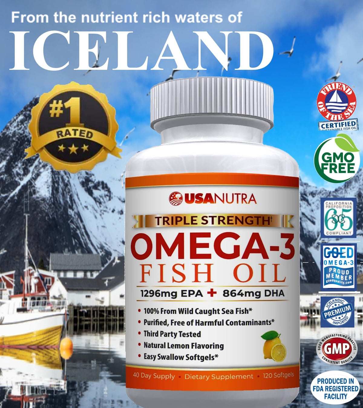 Omega-3 Fish Oil 3600mg with EPA and DHA E40921