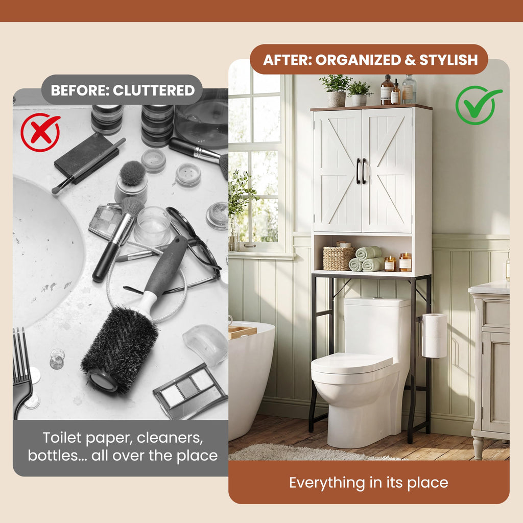 White Over The Toilet Storage Cabinet R618