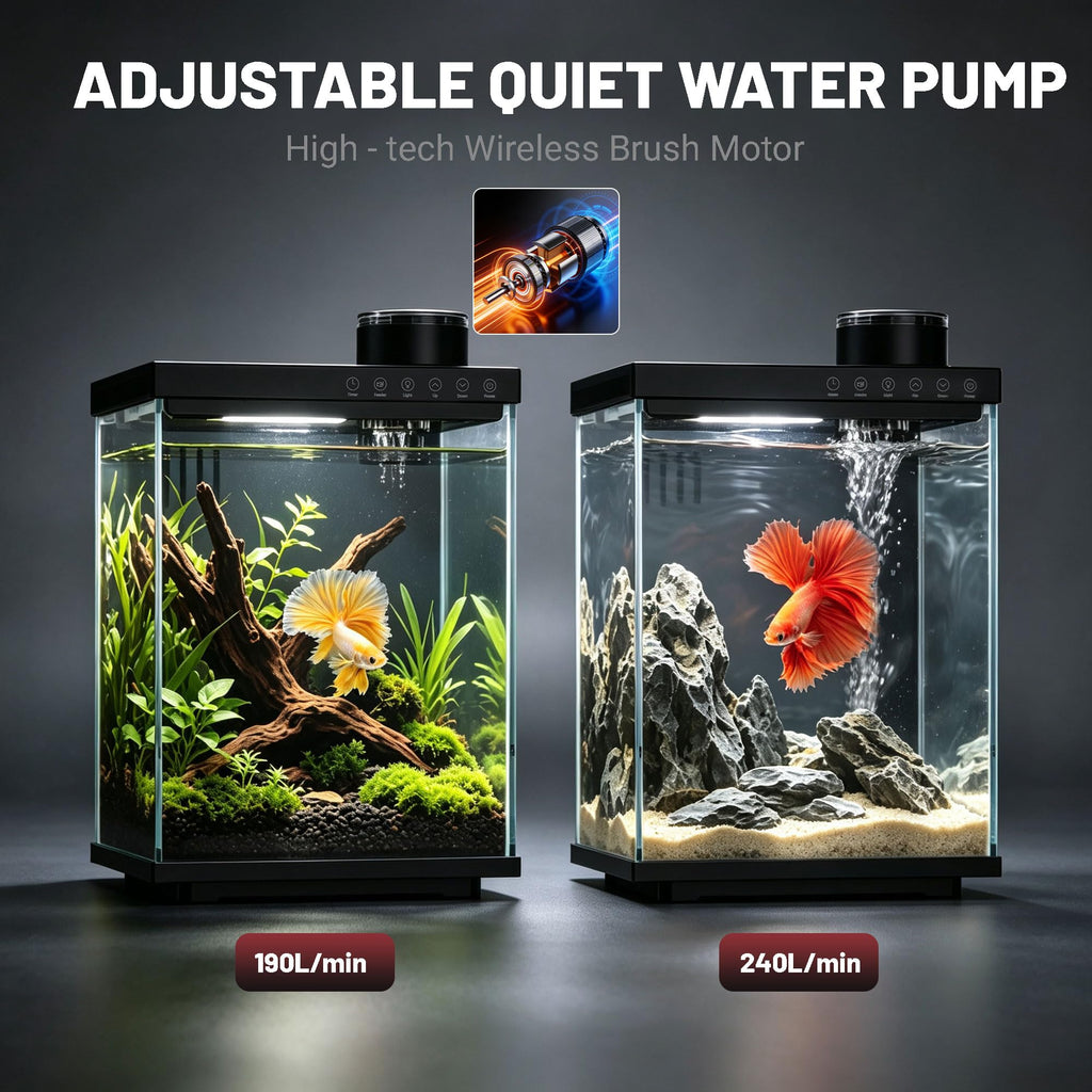 4 Gallon Ultra-Clear Glass Aquarium Kit with Auto Feeder W7192