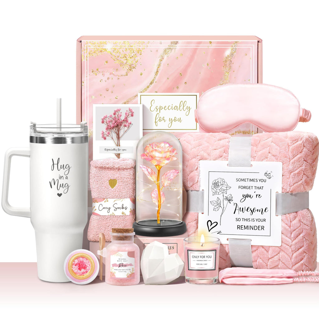 Pink 11Pcs Self Care Gift Basket Z82156
