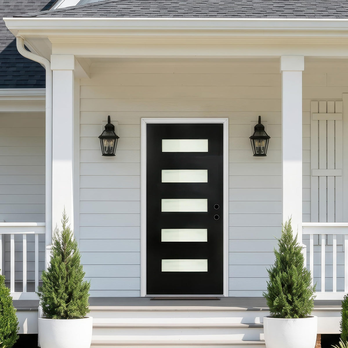 36" x 80" Left Hand Inswing Exterior Door with White Frame F402542