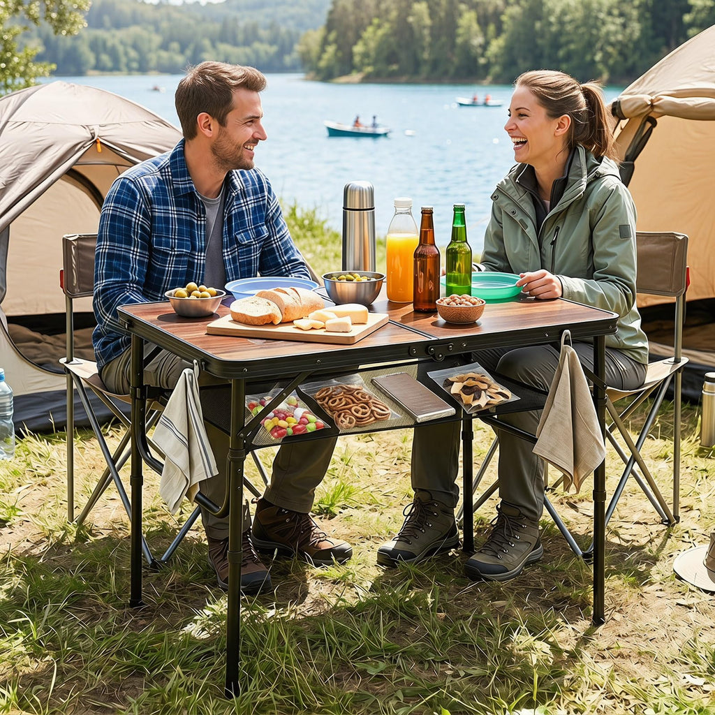 3 FT Portable Aluminum Folding Camping Table with Carry Handle U873899