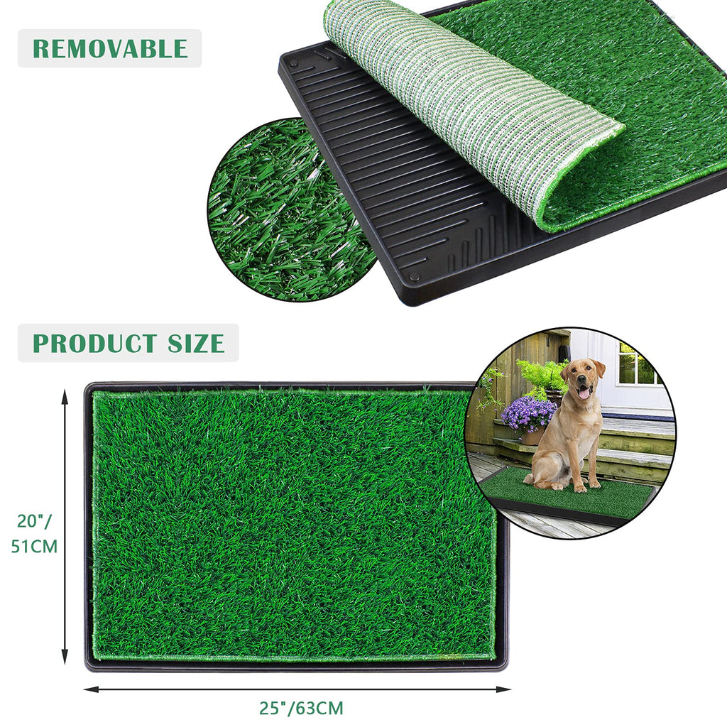 Large Dog Grass Pad with Tray and 2 Artificial Pee Grasses H12954
