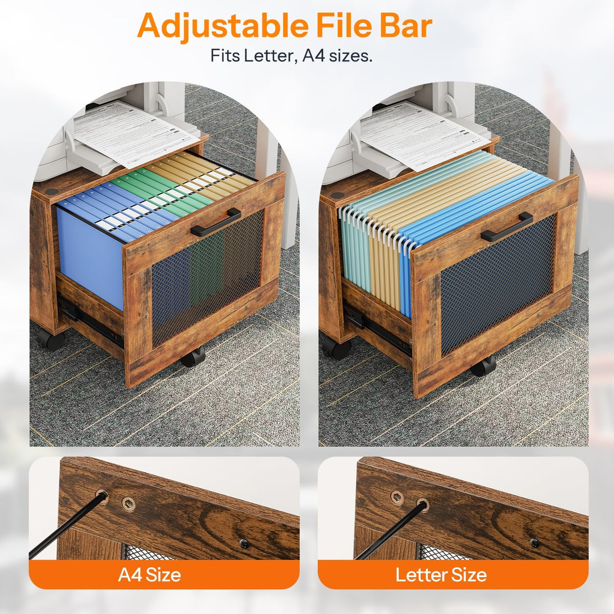 Rolling File Cabinet with Drawer Q99326