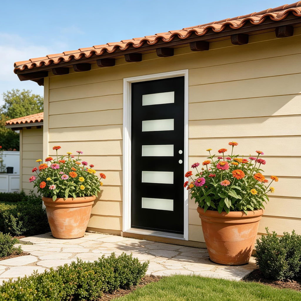 36" x 80" Left Hand Inswing Exterior Door with White Frame F402542