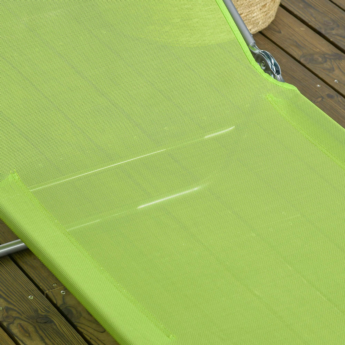 2 Piece Folding Chaise Lounge Chairs Reclining Back Green O5054